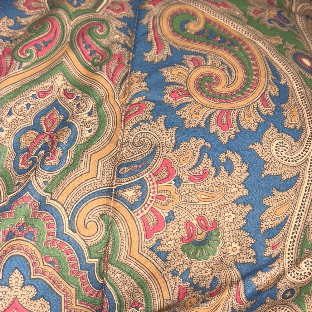 Ralph Lauren Brianna Paisley KING COMFORTER Brown BLUE RED GOLD Equestrian - Picture 2 of 5